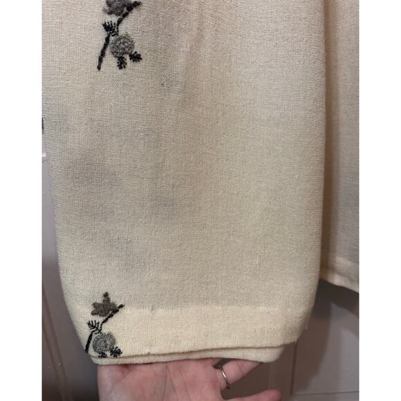 NWT Vintage Marcel Marongiu Ivory Embroidered Floral Maxi Skirt Size 40 - Picture 11 of 16